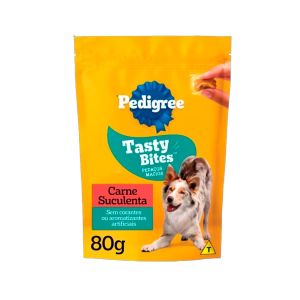 Petisco Sachê Adulto 80g Tasty Bites Sabor Carne Suculenta Pedigree