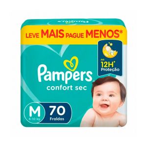 Fralda Confort Sec M 70 Unidades Pampers