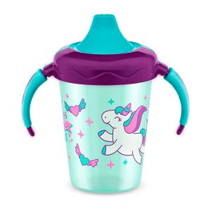 Caneca Infantil Antivazamento Lillo Aprendizado Magia Unicórnios 207ml