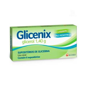 Glicenix 1,40g Supositório De Glicerina Infantil 6 Supositórios Laboratório Globo