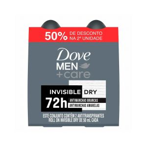 Kit Desodorante Antitranspirante Roll On 50ml Men Invisible Dry Dove