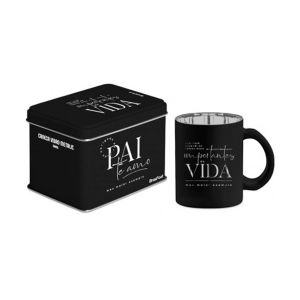Caneca De Vidro Diamond Metalic 300ml Pai Te Amo Meu Maior Exemplo Brasfoot