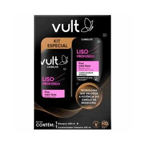 Kit Shampoo 200ml + Condicionador 200ml Liso Profundo Vult
