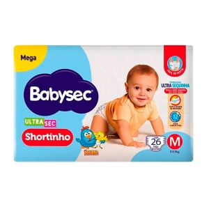 Fralda Descartável Ultrasec Shortinho M 26 Unidades Babysec