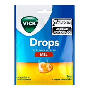 Pastilha Vick Drops Sabor Mel Com 20 Unidades
