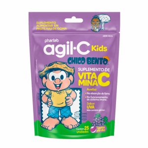 Agil-C Kids Vitamina C Sabor Uva Com 25 Pastilhas de Goma Pharlab