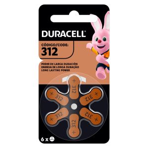 Pilhas Auditivas Duracell Nº 312 Com 6 Unidades