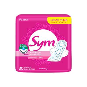 Absorvente Sym Extra Absorção Cobertura Suave Abas 30 Unidades