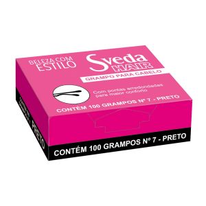 Grampo Sveda Hair Nº 7 100 Unidades Preto