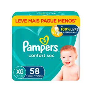 Fralda Descartável Confort Sec Xg 58 Unidades Pampers