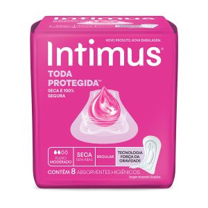 Absorvente Intimus Gel Tripla Proteção Cobertura Suave Com Abas Com 08 Unidades