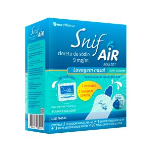 Snif Air Adulto Eurofarma Lavador Nasal 240ml + 30 Envelopes 2,160g Cada