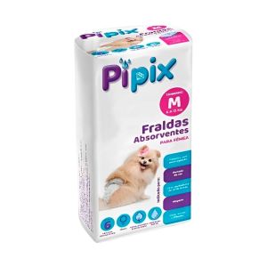 Fralda Descartável Pipix Pet Para Fêmea M 6 Unidades