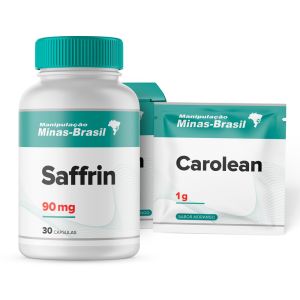 Kit Carolean + Safrin 60 Sachês Sabor Morango