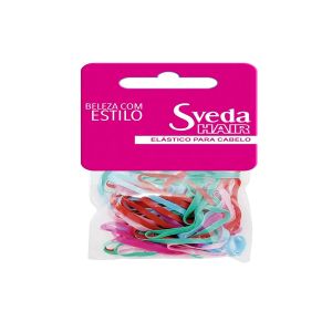 Elástico Para Cabelo Sveda Hair Silicone Colorido 50 Unidades