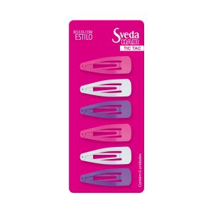 Tic Tac Para Cabelo Sveda Hair Beleza Estilo Médio Colorido 6 Unidades