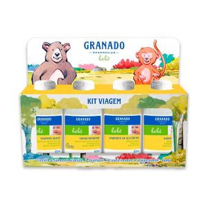 Kit viagem Granado Bebê Sabonete Líquido + Shampoo + Condicionador + Hidratante 60ml Cada