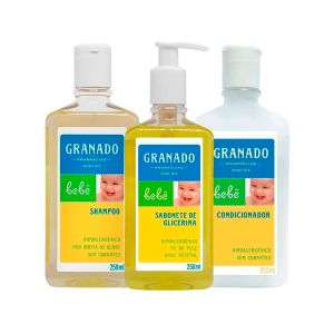 Kit Granado Hora Do Banho Tradicional Sabonete Líquido 250ml + Shampoo 250ml + Condicionador 250ml