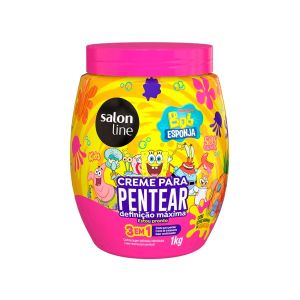 Creme Para Pentear Salon Line Kids Definição Máxima Estou Pronto Bob Esponja Sos Cachos 1kg