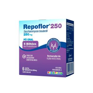 Repoflor 250 250mg Pediátrico Sabor Abacaxi 6 Envelopes Legrand