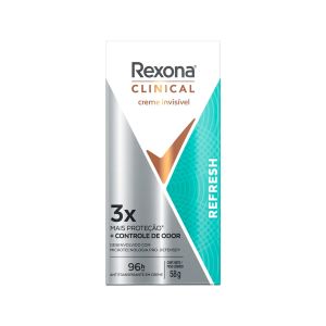 Desodorante Antitranspirante Em Creme Rexona Clinical Creme Invisível Refresh 58g