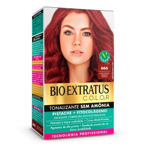 Tonalizante Bio Extratus Color 666 Louro Escuro Vermelho Intenso 135g