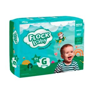Fralda Descartável Flock Baby Sempre Sequinha G 64 Unidades