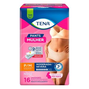 Calcinha descartável Roupa íntima Tena Pants Mulher Nude P/M 16 Unidades