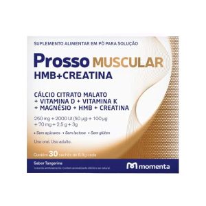 Suplemento Alimentar Prosso Muscular Hmb + Creatina Tangerina 30 Sachês Momenta