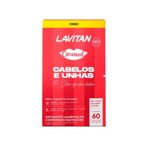 Suplemento Alimentar Lavitan Carmed Cabelos E Unhas O Glow Up Das Besties 60 Comprimidos Mastigáveis Cimed