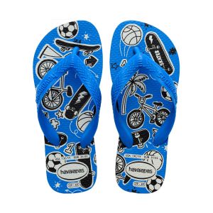 Sandália Havaianas Kids Athletic Branco/Azul 33/34