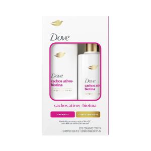Kit Dove Cachos Ativos + Biotina Shampoo 350ml + Condicionador 175ml
