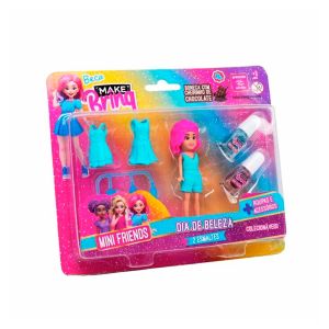 Kit Polibrinq Boneca Beca + Roupas E Acessórios + 2 Esmaltes Makebrinq Mini Friends Dia De Beleza