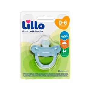 Chupeta Lillo Soft Divertida Azul Bico Anatômico 0-6 Meses
