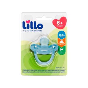Chupeta Lillo Soft Divertida Azul Bico Anatômico 6+ Meses