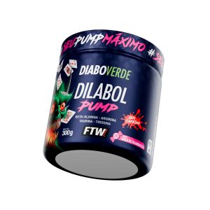 Pré Treino Ftw Diabo Verde Dilabol Pump Sabor Bala De Framboesa 300g