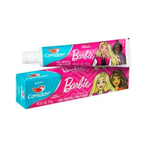 Gel Dental Condor Flúor Kids+ Barbie Morango 50g