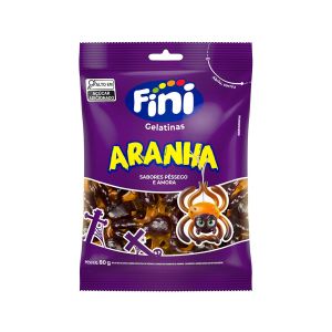 Balas De Gelatinas Fini Aranha Sabores Pêssego E Amora 80g