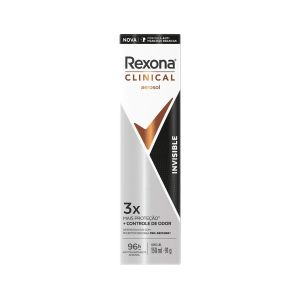 Desodorante Antitranspirante Aerosol Rexona Clinical Invisible 96h 150ml