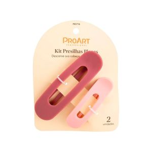 Kit Presilhas Proart Planas Vinho E Rosa 2 Unidades