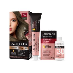Tintura Capilar Permanente Em Creme 7.0 Louro Médio Lack Color