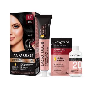 Tintura Capilar Permanente Em Creme 1.0 Preto Intenso Lack Color