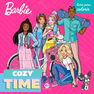 Livro De Colorir Ciranda Cultural Barbie Cozy Time + Unhas Infantis Belezze 12 Unidades