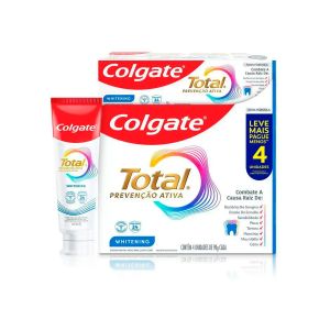 Kit Creme Dental Colgate Total Prevenção Ativa Whitening 4 Unidades 90g Cada