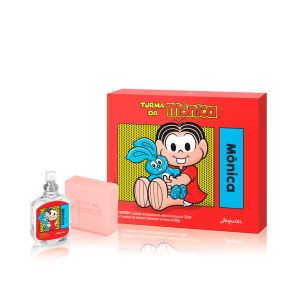 Estojo Jequiti Mônica Turma Da Mônica Desodorante Colônia Feminina 25ml + Sabonete Hidratante Em Barra 80g