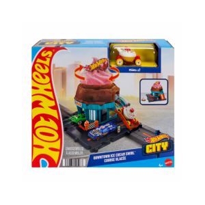 Brinquedo Pista Hot Wheels City Downtown Ice Cream Swirl Sorveteria Na Cidade