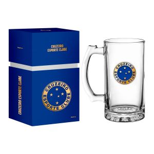 Caneca De Vidro Brasfoot Berlim Iron Cruzeiro Série Ouro Times 480ml
