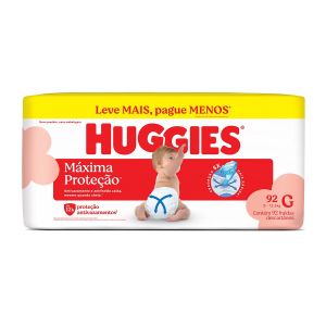 Fralda Descartável Huggies Máxima Proteção G 92 Unidades
