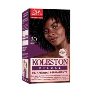 Kit Coloração Wella Koleston Deluxe Sem Amônia 20 Preto