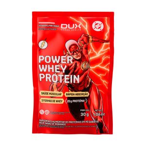 DUX Power Whey Protein DC Flash Strawberry Milk-Shake com 1 Sachê